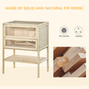 PawHut Wooden Hamster Cage w/ Storage Shelf, Openable Top for Gerbils and Mice