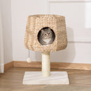 PawHut Cat Tree Activity Center with Cattail Fluff Bed Condo Sisal Post Ball