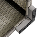 Outsunny Rattan Corner Sofa Garden Rattan Furniture Single Sofa Chair Light Grey