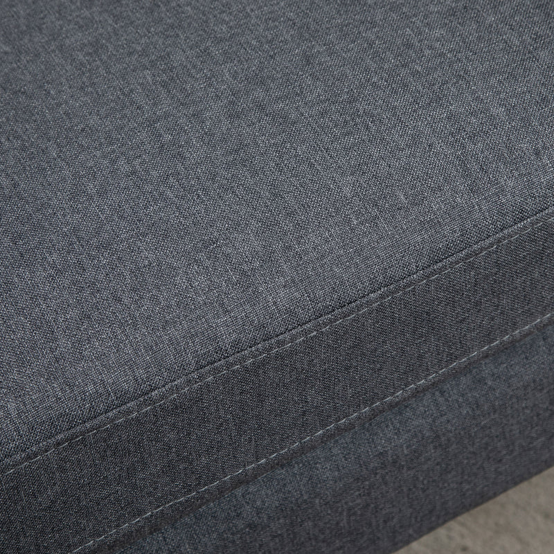 HOMCOM Linen Modern-Curved 2-Seat Sofa Loveseat w/ Thick Cushion Wood Legs Grey
