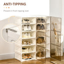 HOMCOM 20-Pair Portable Shoe Cabinet, Folding Shoe Storage Organizer for Hallway