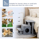 PawHut Dog Steps For Bed 4 Step Pet Stairs Cat House With Detachable Cover