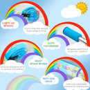 HOMCOM Kids Scooter 2 Wheels W/ Lights Music Adjustable Height Foldable - Blue