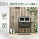 Outsunny 160L Outdoor Tumbling Compost Bin w/ Dual Chamber, Sliding Doors, Black