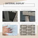 Outsunny 5 Pieces Rattan Garden Furniture Sofa Set w/ Table Chair Footrest Grey