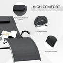 Outsunny Sun Lounge Recliner Lounge Chair Design Ergonomic w/ Pillow Black