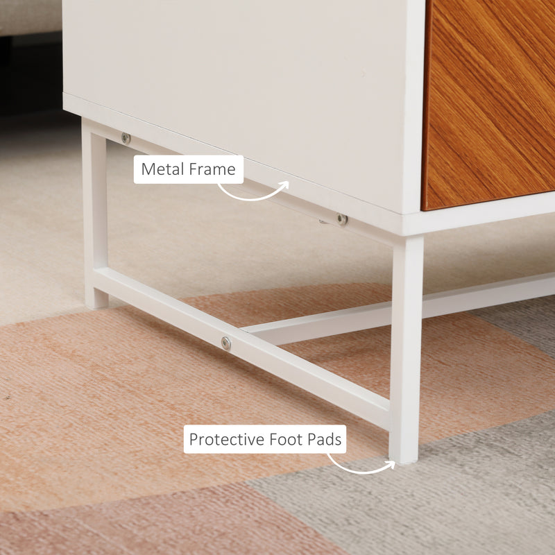 HOMCOM Coffee Table Sofaside Table with Drawers and Open Shelf for Living Room