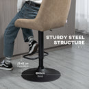 HOMCOM Bar Stools Set of 2, Adjustable Bar Chairs 360° Swivel for Kitchen Khaki