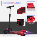 HOMCOM Child Wheel E-Scooter Light Music Water Spray Rechargeable 3-6 Yrs Red