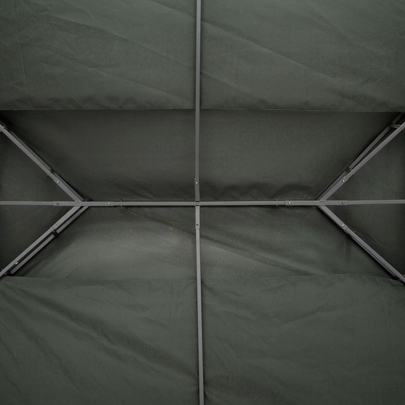 Outsunny 3x4m Gazebo Replacement Roof Canopy 2 Tier Top UV Cover Patio Deep Grey