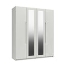 Balagio Ready Assembled Wardrobe with  4 Doors & 2 Mirrors - White Gloss