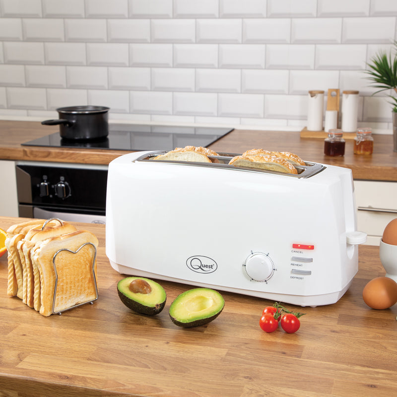 Quest 4 Slice Toaster - White