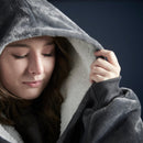 Lewis's Sherpa Fleece Lined Hooded Throw - 5 Colours