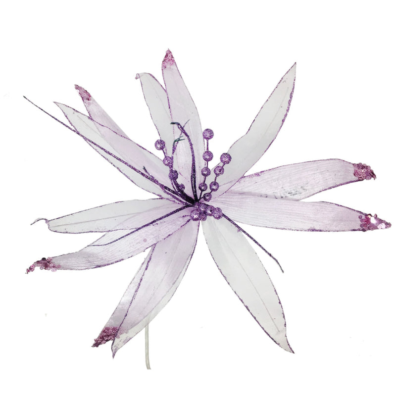 Christmas Sparkle Super Flower Decoration Glitter 45cm in Violet