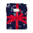 Ladies Candy Cane Flannel Pyjama Set -Navy