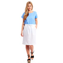 Ladies Linen Drawstring Skirt - White