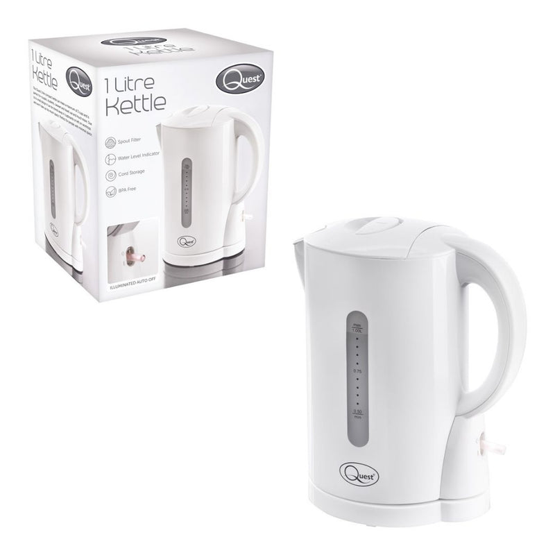 Quest 1L Plastic Jug Kettle - White