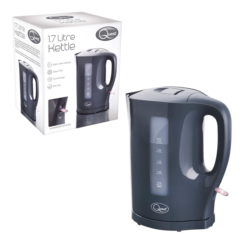 Quest 1.7L Plastic Jug Kettle - Grey