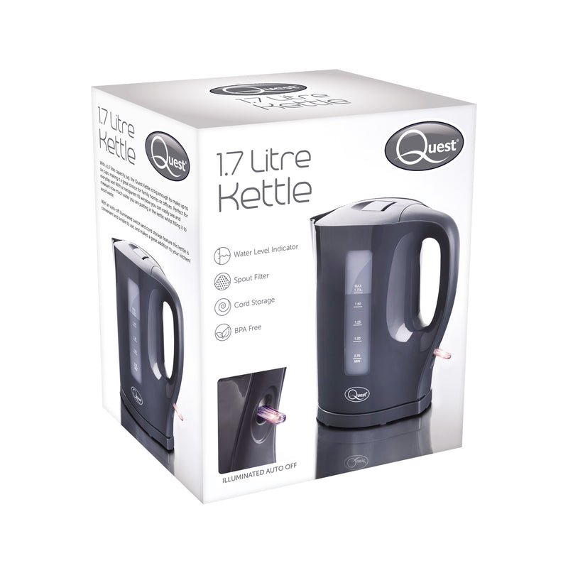 Quest 1.7L Plastic Jug Kettle - Grey