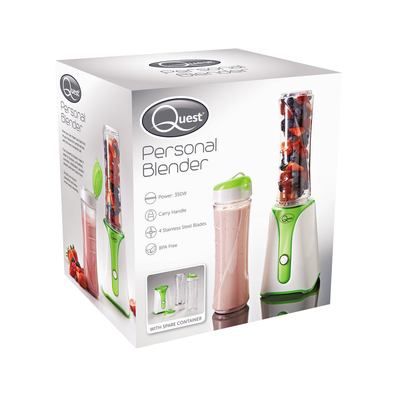 Quest Personal Blender with 2 x 600ml Bottles - Green