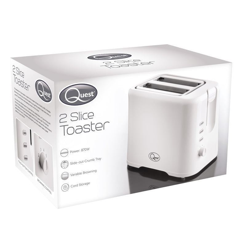Quest 2 Slice Plastic Toaster - White