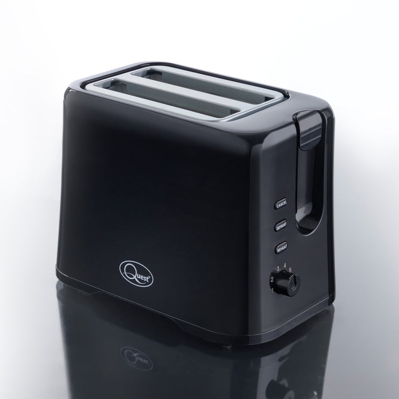 Quest 2 Slice Plastic Toaster - Black