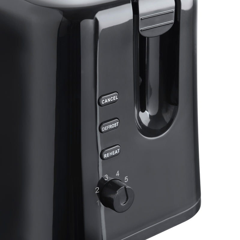 Quest 2 Slice Plastic Toaster - Black