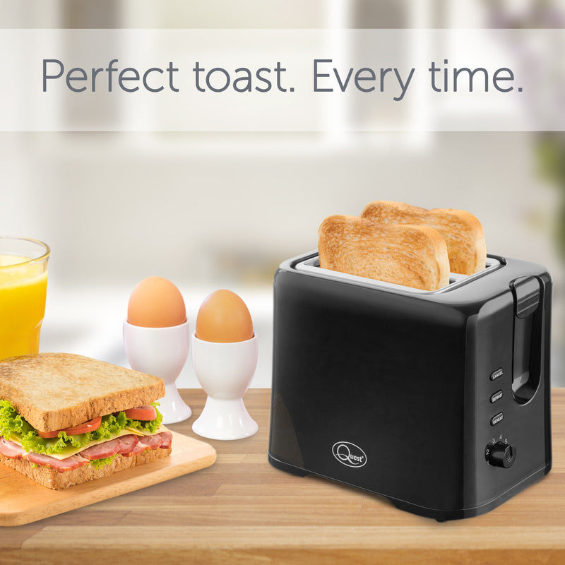 Quest 2 Slice Plastic Toaster - Black