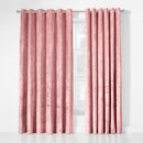 Lewis's Amelia Eyelet Curtains - Crushed Velvet - Blush Pink