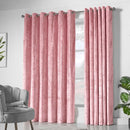Lewis's Amelia Eyelet Curtains - Crushed Velvet - Blush Pink
