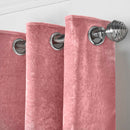 Lewis's Amelia Eyelet Curtains - Crushed Velvet - Blush Pink