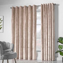 Lewis's Amelia Eyelet Curtains - Crushed Velvet - Mink