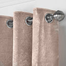 Lewis's Amelia Eyelet Curtains - Crushed Velvet - Mink