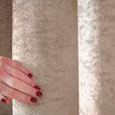 Lewis's Amelia Eyelet Curtains - Crushed Velvet - Mink