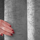 Lewis's Amelia Eyelet Curtains - Crushed Velvet - Silver