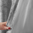 Lewis's Amelia Eyelet Curtains - Crushed Velvet - Silver