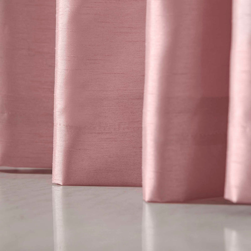 Olivia Eyelet Curtains - Velvet Top - Blush Pink