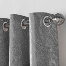 Olivia Eyelet Curtains - Velvet Top - Silver