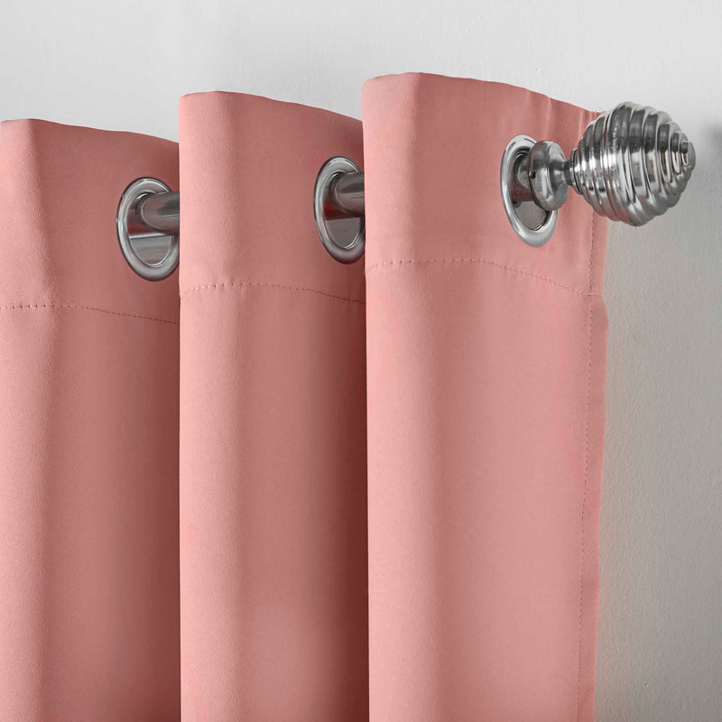 Lewis's Eclipse Blackout Eyelet Curtains - Blush Pink