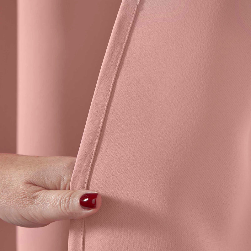 Lewis's Eclipse Blackout Eyelet Curtains - Blush Pink