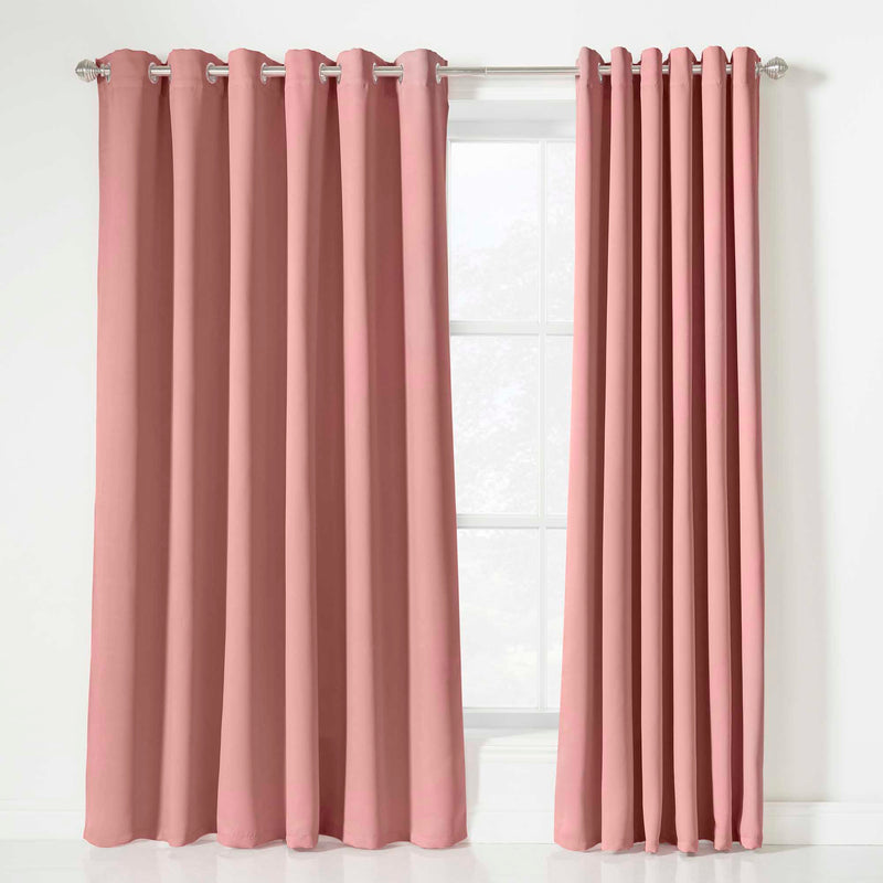 Eclipse Eyelet Curtains - Blush Pink