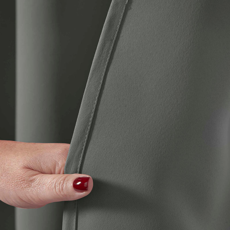 Lewis's Eclipse Blackout Eyelet Curtains - Grey