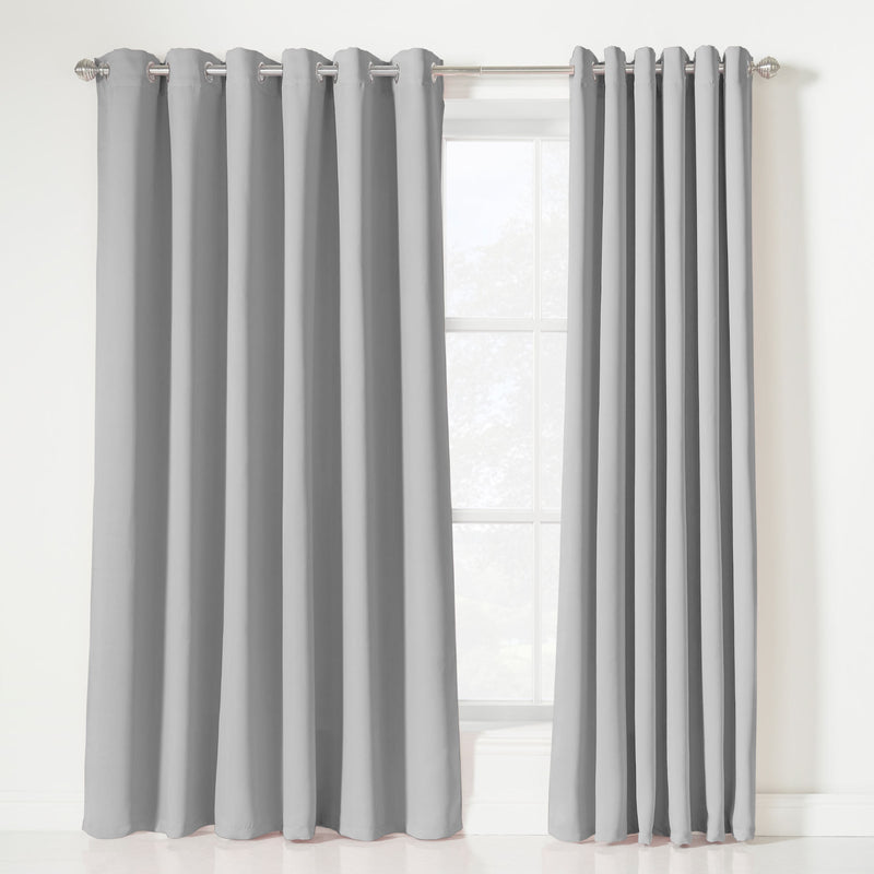 Lewis's Eclipse Blackout Eyelet Curtains - Silver
