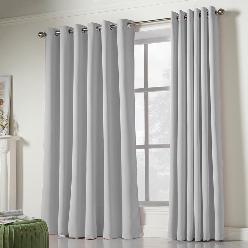 Lewis's Eclipse Blackout Eyelet Curtains - Silver