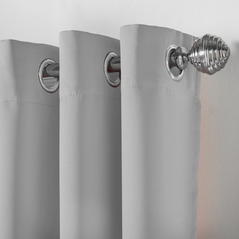 Lewis's Eclipse Blackout Eyelet Curtains - Silver