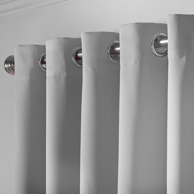 Lewis's Eclipse Blackout Eyelet Curtains - Silver