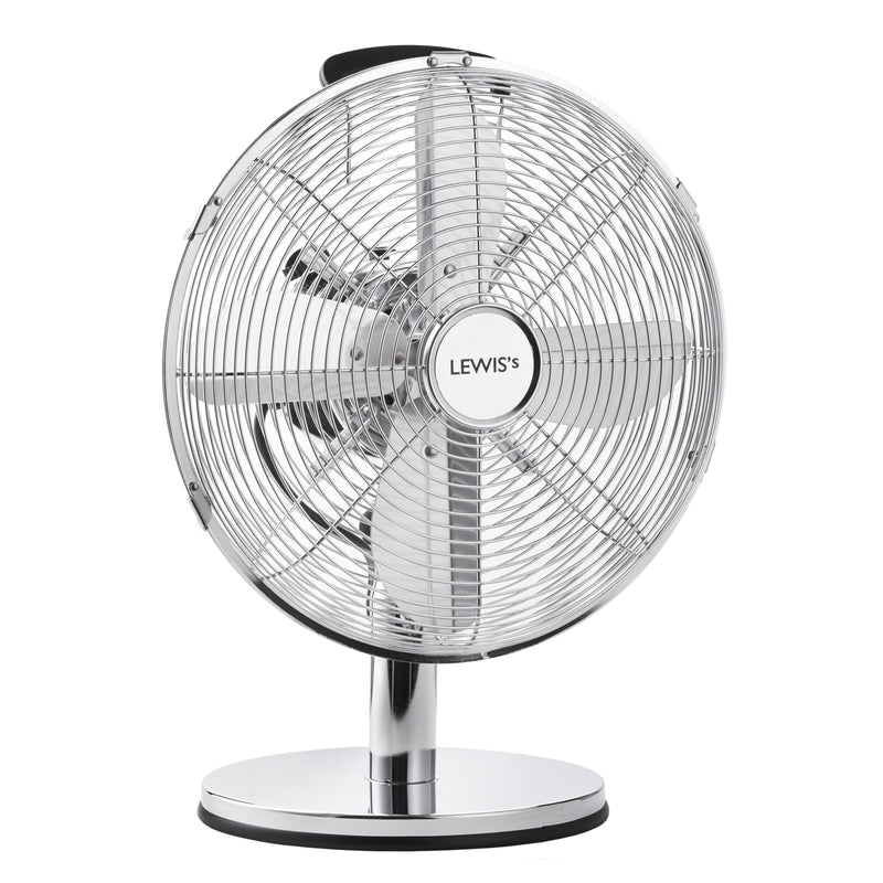 LEWIS'S 12 Inch 3 Speed Desk Fan Chrome