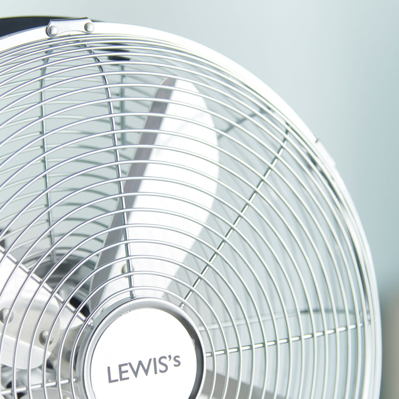 LEWIS'S 12 Inch 3 Speed Desk Fan Chrome