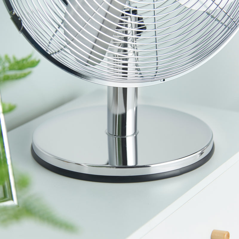 LEWIS'S 12 Inch 3 Speed Desk Fan Chrome