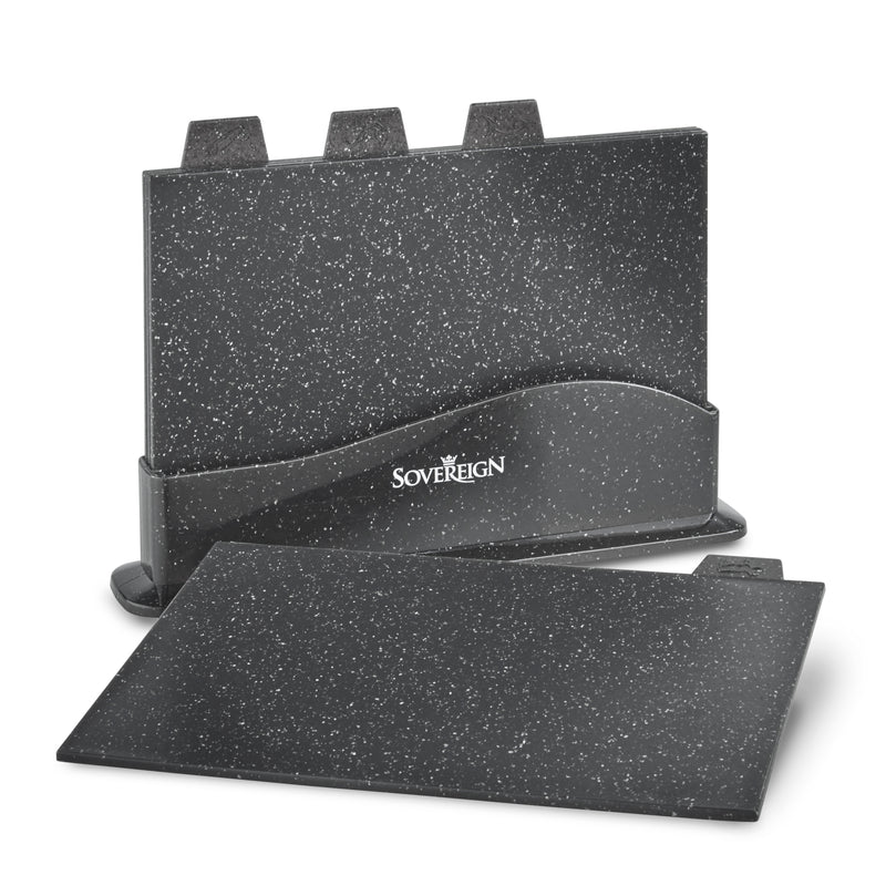 Lewis's  Sovereign Stone Index Chopping Board Set with Holder